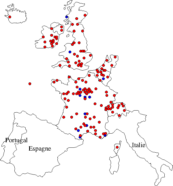 Carte interactive des paroisses et monastères de la Métropole d'Europe Occidentale et Méridionale
